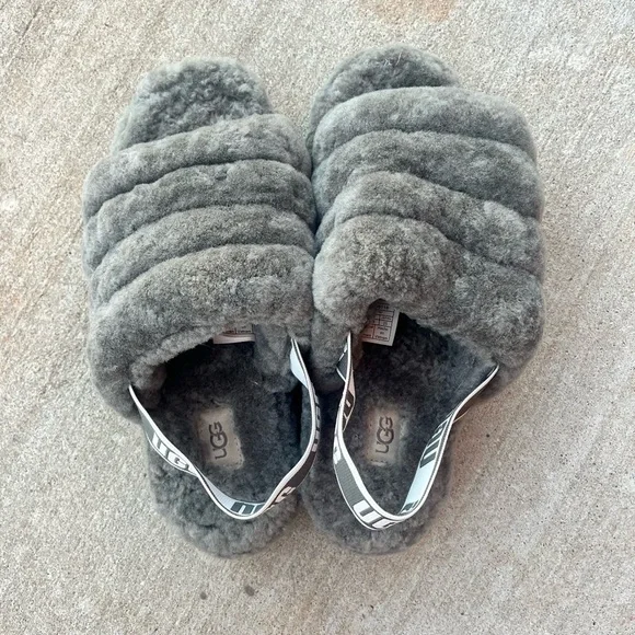 UGG Australia Fluff Yeah Women's Slide Slipper, Size 8 - Charcoal - Picture 11 of 11